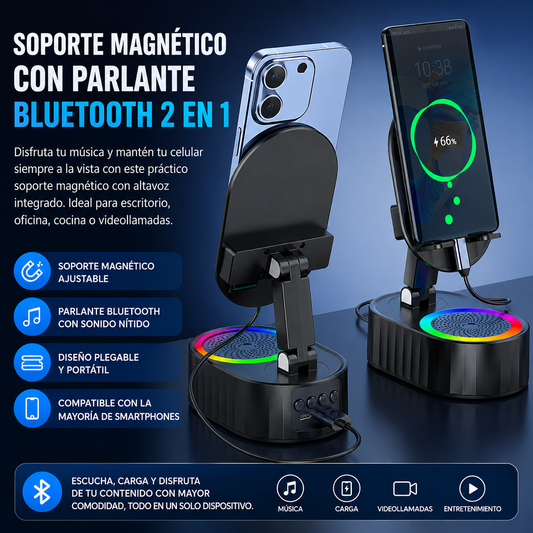 SOPORTE MAGNETICO PARLANTE CON LUZ