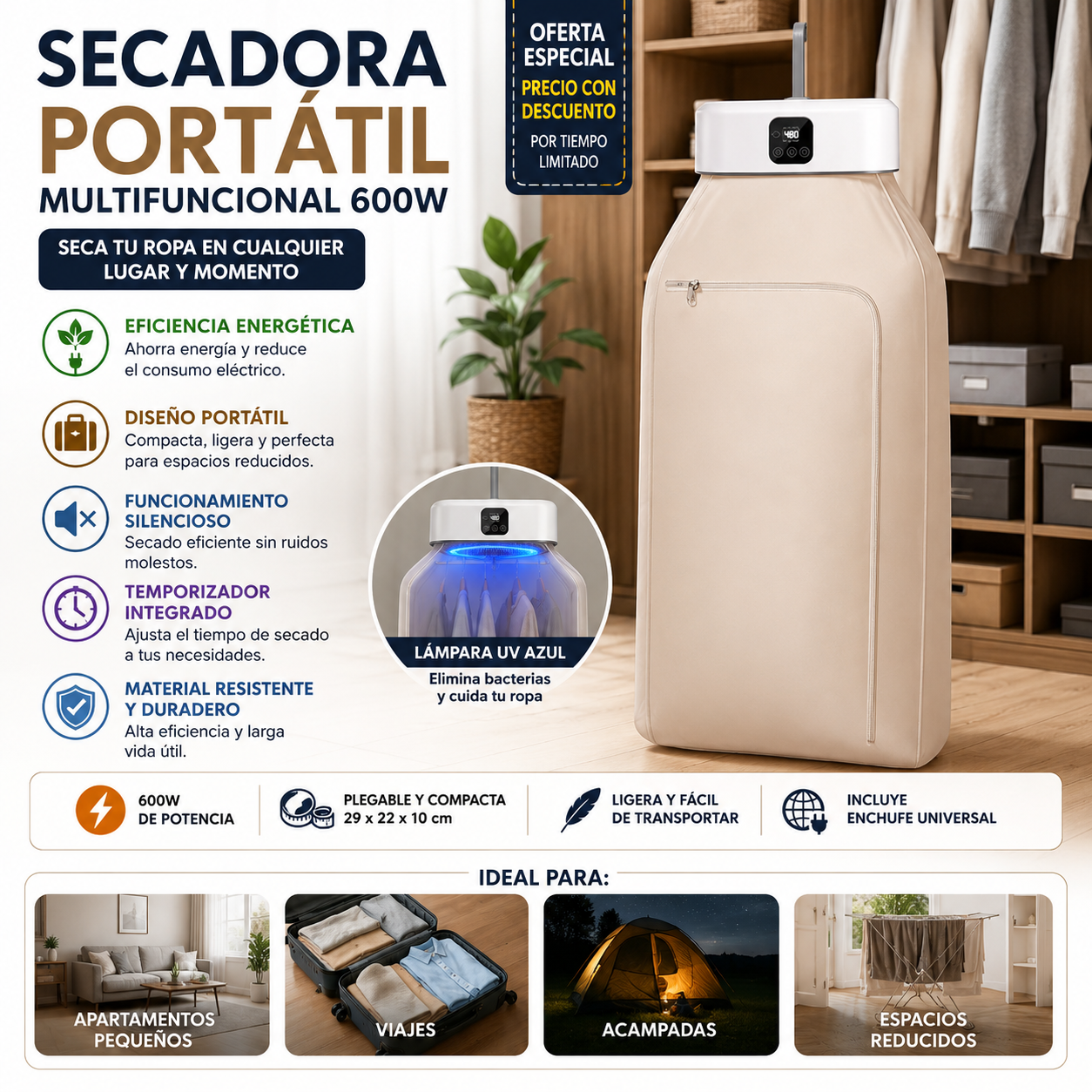 Secadora Ropa Portatil