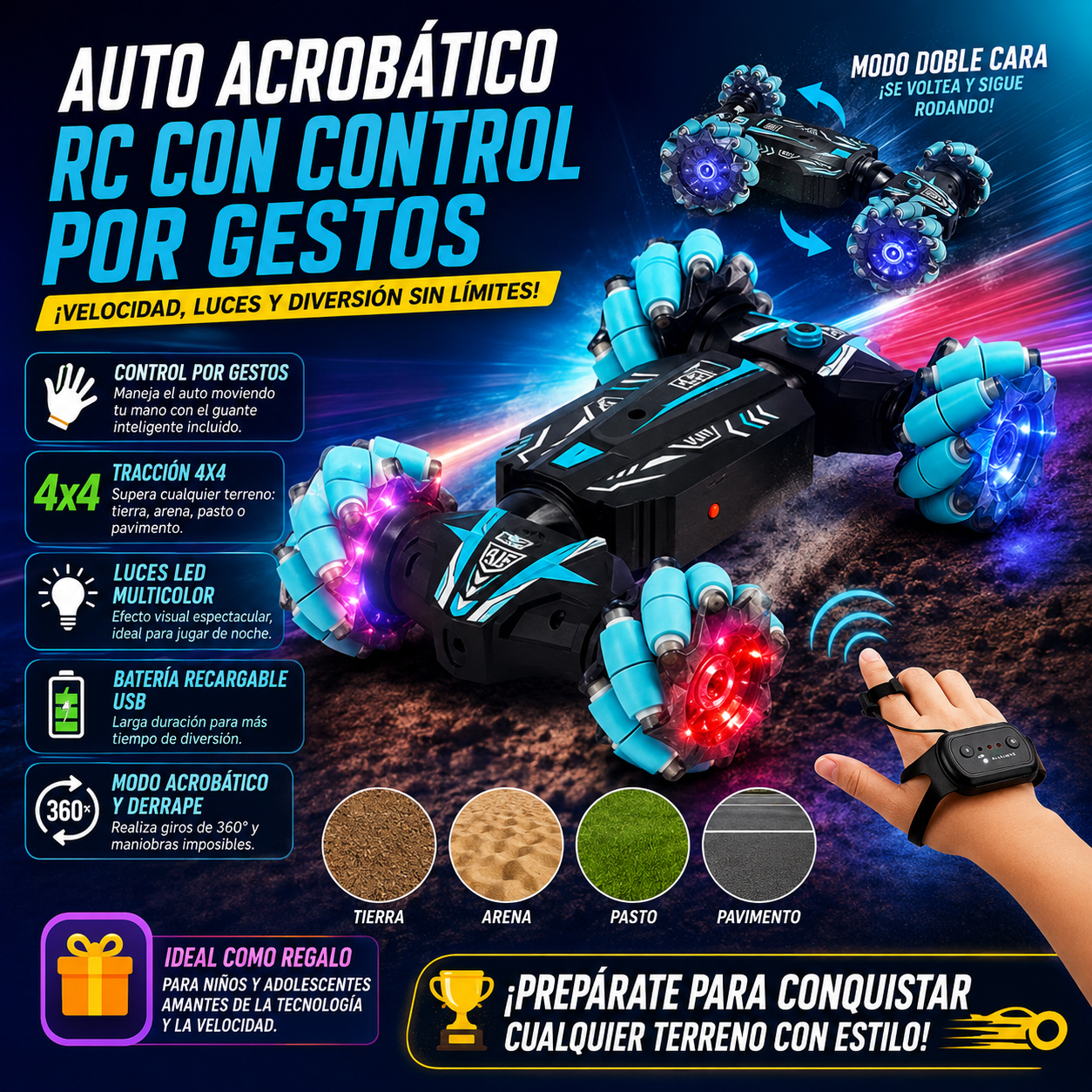 Coche teledirigido activado por gestos