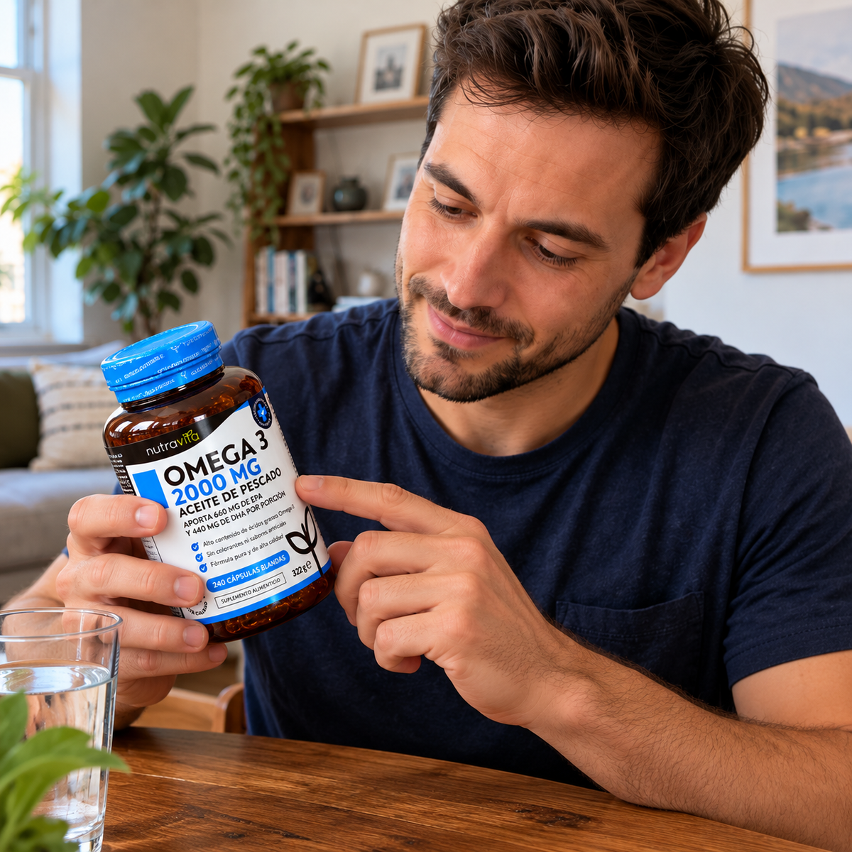 Cápsulas blandas de aceite de pescado sobre una roca